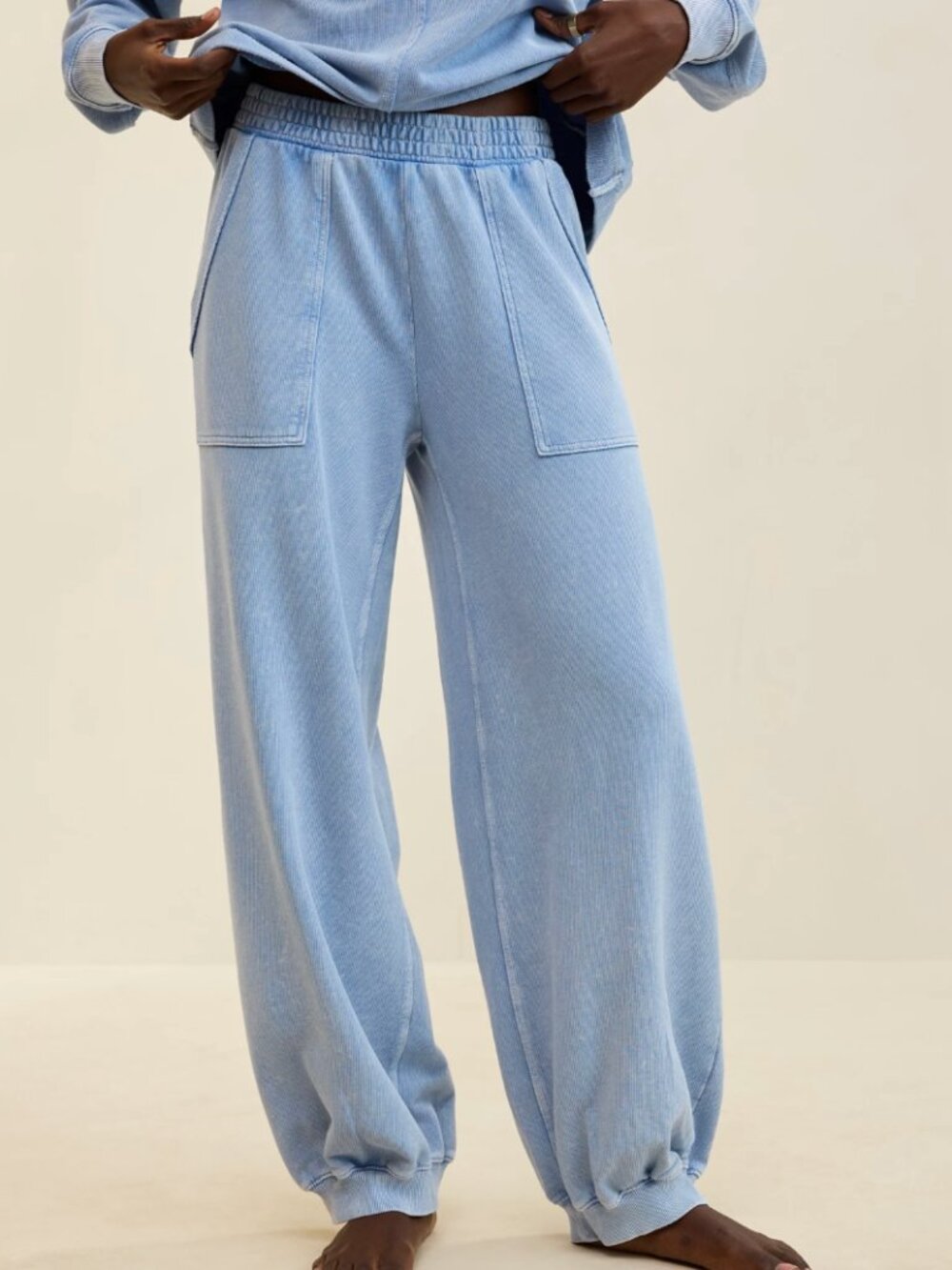 Aerie Vacay Jogger Sweatpants in Washed Blue Heaven